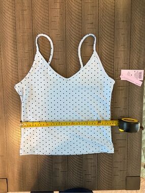 Butter Blue Polka Dot V-Neck Cami with Black Dots